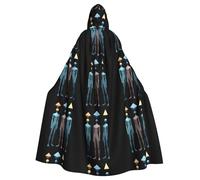 peiyeety Il mantello con cappuccio per adulti stampato con pensiero poligonale è un poncho con cappuccio di Halloween super grande, comodo e resistente
