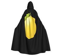 peiyeety Il mantello con cappuccio per adulti stampato giallo limone è un poncho con cappuccio di Halloween super grande, comodo e resistente