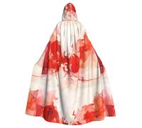 peiyeety Il mantello con cappuccio per adulti stampato in stile rosso è un poncho con cappuccio di Halloween super grande, comodo e resistente