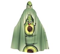 peiyeety Il mantello con cappuccio per adulti stampato Super Happy Avocado è un poncho con cappuccio di Halloween super grande, comodo e resistente