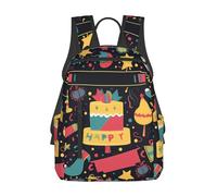 peiyeety Immagini di buon compleanno Zaino da viaggio per uomo e donna Zaino per laptop da 14 pollici Borsa da lavoro impermeabile