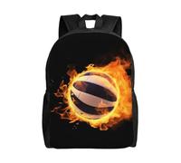 peiyeety Immagini di pallavolo in fiamme Zaino da viaggio per uomo e donna Zaino per laptop da 15,6 pollici Borsa da lavoro impermeabile