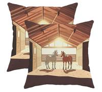peiyeety Kit di federe per cuscini con cerniera, morbidi e traspiranti, motivo: case da corsa, animali dei cartoni animati, set di 2, 18x18 cm, decorativo in velluto per divano, soggiorno, veranda