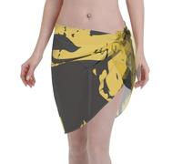 peiyeety Leone di Giuda Rasta Reggae Music Pareo Corto da Donna in Chiffon Copricostume Trasparente per Bikini per Costume da Bagno Nero