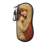 peiyeety Madre di Dio Maria e Gesù Custodia portatile per occhiali Borsa per occhiali da sole leggera Custodia per occhiali da vista