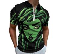 peiyeety Magliette da Golf da Uomo con Medusa della Mitologia Greca, Polo a Maniche Corte con Colletto, t-Shirt Casual da Uomo