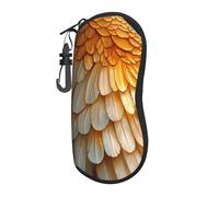 peiyeety Magnifica custodia portatile per occhiali con ali piumate, borsa leggera per occhiali da sole, custodia per occhiali da vista