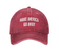 peiyeety Make America Go Away Hat Snapback Baseball cap Adjustable Size Red