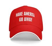 peiyeety Make America Go Away Hat Snapback Baseball cap Regolabile Taglia Rosso