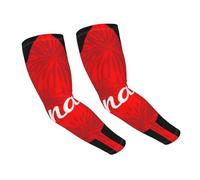 peiyeety Manicotti rinfrescanti Fireworks Canada Maple Leaf con protezione UPF 50+ e fori per i pollici - Manicotti compressivi elasticizzati per uomo e donna, leggeri, ideali per golf e corsa.