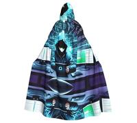 peiyeety Mantello con cappuccio modello Hacker Era per Halloween, costumi da gioco di ruolo e altro ancora