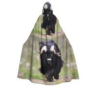 peiyeety Mantello con cappuccio per adulti con motivo Big Yak per Halloween, da indossare durante Halloween e giochi di ruolo