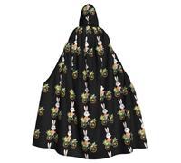 peiyeety Mantello con cappuccio per adulti modello coniglio sul carro dei fiori per Halloween da indossare durante Halloween, giochi di ruolo