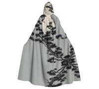 peiyeety Mantello con cappuccio per adulti Pine Tree Under the Moon per Halloween, cosplay, feste in maschera e a tema