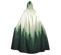 peiyeety Mantello con cappuccio unisex con motivo a nebbia per costume di Halloween, vampiro, strega, mago, cosplay