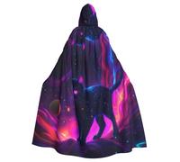 peiyeety Mantello con cappuccio unisex con motivo Cosmic Cat Psychedelic Journey per costume di Halloween, vampiro, strega, mago