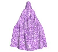 peiyeety Mantello con cappuccio unisex con motivo lilla scintillante per costume di Halloween, vampiro, strega, mago e cosplay