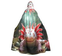 peiyeety Mantello con cappuccio unisex con motivo subacqueo colorato Axolotl per costume di Halloween, vampiro, strega, cosplay, mago