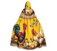 peiyeety Mantello con cappuccio unisex modello The Chicken Family per costume di Halloween, vampiro, strega, cosplay, mago