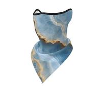 peiyeety Maschera per il viso riutilizzabile, bandana, scaldacollo traspirante per esterni, con texture effetto marmo azzurro e finitura opaca.