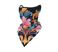 peiyeety Maschera per il viso riutilizzabile con motivo floreale e a spirale, bandana, scaldacollo traspirante, passamontagna per attività all'aperto.