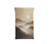 peiyeety Montagne Beige, Sole che Sorge all'Orizzonte, Custodia per Occhiali da Sole, Custodia per Occhiali da Vista in Morbida Pelle, Chiusura a Pressione, Custodia Portatile per Occhiali da Sole