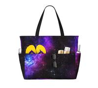 peiyeety Nebulosa Galassia Oscura con Ampia Borsa da Spiaggia per Donna con Cerniera e Tasca Impermeabile, Borsa da Palestra Leggera e Pieghevole per Viaggi, Spesa, Nuoto, Sport