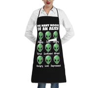 peiyeety NON VEDI NULLA Grembiule con stampa aliena con tasche, grembiule impermeabile regolabile per donne e uomini, 20,4 x 28,3 pollici