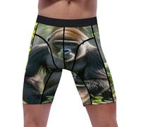 peiyeety Pantaloncini a Compressione Gorilla on The Ground da Uomo, in Spandex, Sportivi, da Allenamento, da Indossare sotto la Tuta