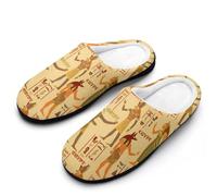 peiyeety Pantofole da donna in cotone con divinità egizie e geroglifici vintage, antiscivolo, per la casa, calde, per interni ed esterni
