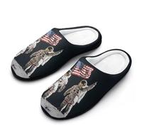 peiyeety Pantofole da uomo in memory foam First Men On The Moon, leggere, in cotone, per interni ed esterni44-45