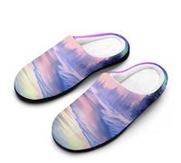 peiyeety Pantofole da uomo in memory foam Winter Landscape Northern Light, leggere, in cotone, per interni ed esterni42-43