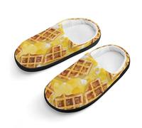 peiyeety Pantofole di cotone carine Food Honey, antiscivolo, per interni ed esterni