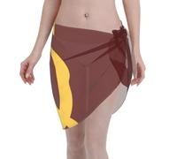 peiyeety Pareo Corti da Donna CCCP con Falce e Martello URSS in Chiffon, Copricostume Trasparenti per Bikini, Neri