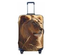 peiyeety Prairie Lion Travel Bagaglio Elastico Lavabile Valigia Copertura Protettiva Moda Elastico Bagaglio Antipolvere Manica Adatto 18-32 pollici, Nero, L