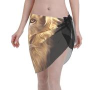 peiyeety Ritratto di Un Bellissimo Leone, Parei Corti da Donna in Chiffon, Copricostume Trasparenti per Bikini, Ideali per Il Costume da Bagno.