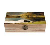 peiyeety Scatola portaoggetti in legno del Lake District National Park, scatole portaoggetti con coperchio incernierato, regalo decorativo vintage per foto, gioielli, decorazioni per la casa