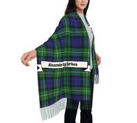peiyeety Sciarpa a quadri scozzese Joyful Baby Clan Forbes per donna, scialle in pashmina con effetto cashmere morbido e tartan, comodo e leggero per l'uso quotidiano e per le feste