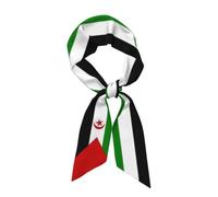 peiyeety Sciarpa da donna in raso con bandiera del Sahara Occidentale, multifunzionale, lunga e sottile, ideale come foulard, accessorio per borse, fascia per capelli e cerchietto.