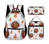 peiyeety Set di zaini da viaggio con borsa per il pranzo e portaoggetti Basket (3) borse per cosmetici