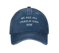 peiyeety Siamo Tutti Charlie Kirk Ora Cappello da Uomo Cappelli da Baseball Divertenti Regali di Compleanno per Uomo Blu Navy