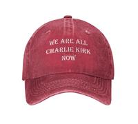 peiyeety Siamo Tutti Charlie Kirk Ora Cappello da Uomo Cappelli da Baseball Divertenti Regali di Compleanno per Uomo Rosso