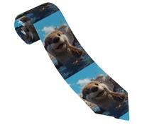 peiyeety Splendida cravatta da uomo con stampa di lontra marina, cravatta originale in seta, cravatta classica da uomo per affari e matrimoni
