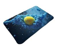 peiyeety Tappetini da bagno moderni con stampa di palline da tennis blu, 30x20 pollici, assorbenti, antiscivolo, lavabili in lavatrice, tappetini da bagno per il bagno