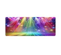 peiyeety Tappetino per mouse da gioco esteso grande arcobaleno vibrante 31,5"x12" - Tappetino da scrivania XXL per tastiera e mouse - Base in gomma antiscivolo e bordi cuciti resistenti