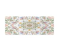 peiyeety Tappetino per mouse da gioco versatile Mandala Boho Large Extended 31,5"x12" - Tappetino da scrivania XXL per tastiera e mouse - Base in gomma antiscivolo e bordi cuciti resistenti