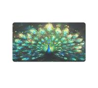 peiyeety Tappetino per mouse da gioco vibrante Peacock 30L×16W pollici, tastiera per laptop estesa di grandi dimensioni, base in gomma antiscivolo con bordi cuciti per computer da ufficio domestico