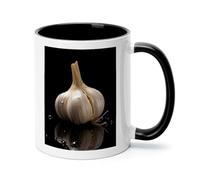 peiyeety Tazza da caffè elegante in ceramica colorata interna da 11 once con aglio crudo, tazza da tè liscia per casa, ufficio, regalo per la famiglia