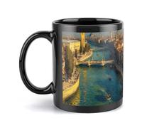 peiyeety Tazza da caffè, tazza in ceramica da 11 once con design stampato Bridge Shadows Through Time, tazza liscia e resistente per caffè mattutino, tè, regalo per Natale, compleanno, ufficio, casa