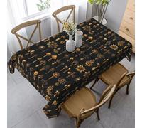 peiyeety Tovaglia rettangolare con stampa retrò a chiave dorata, 60 x 90 pollici, copritavolo decorativo in tessuto antirughe per sala da pranzo, feste, interni ed esterni